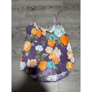 Victoria's Secret Vintage Gold Label Rare Cami Top Floral Print Silk Blend sz S‎